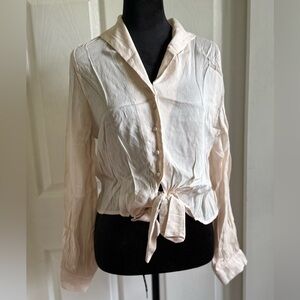 Women's Blouse | Button Down| Lavender Sketch | Size M